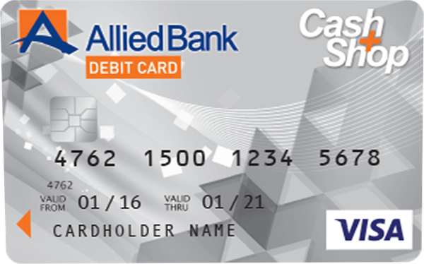 Allied Bank Cash+Shop Sapphire Visa Debit Card